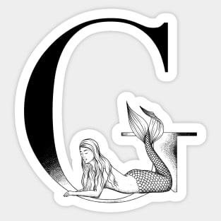Mermaid Monogram G Sticker
